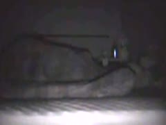 A frantic naked wife's hot masturbation captured on a covert camera at night
